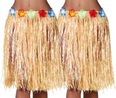 Toppers in concert - Fiestas Guirca Hawaii verkleed rokje - 2x - voor volwassenen - naturel - 50cm - hoela rok - tropisch