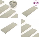 vidaXL Trapmatten zelfklevend 15 st sisal-look 65x21x4 cm grijs - Trapmat - Trapmatten - Trap Mat - Trap Matten