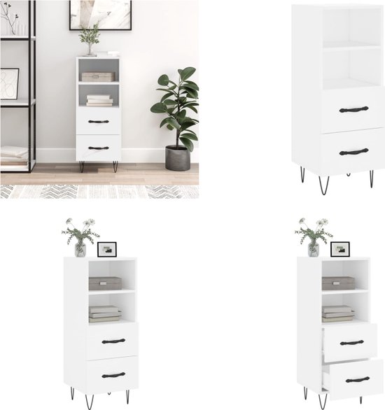 vidaXL Dressoir 79x38x80 cm bewerkt hout wit