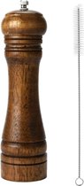 Houten pepermolen, pepermaler kit, handmatige molen, stevig met sterke verstelbare keramische maalbladen set, 20,3 cm