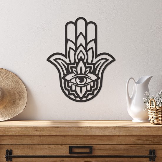 Foto: Wanddecoratie hand of fatima muurdecoratie hand of hamsa muurdecoratie hout wanddecoratie hout muurdecoratie woonkamer wanddecoratie woonkamer wanddecoratie industrieel wanddecoratie dieren home decor wall line art 35 5 x 29 cm