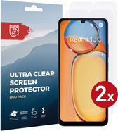 Rosso Lot de Duo films de protection d'écran Ultra transparents pour Xiaomi Redmi 13C | Feuille de TPU | Case Friendly | 2 pièces