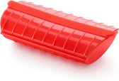 Cuiseur vapeur micro-ondes Lékué pour 1-2 personnes en silicone rouge 24x12.4x5cm