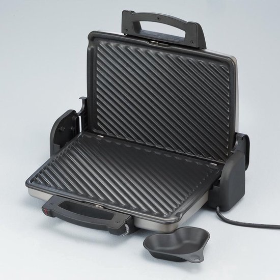 Contactgrill - Tosti IJzer - Panini Grill - Anti Aanbaklaag - 1800W - Zilver