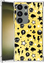 Coque pour Samsung Galaxy S24 Ultra avec bord transparent Punk Yellow