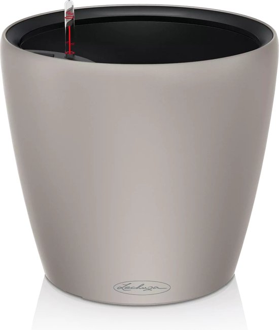 Lechuza Classico Premium 28 LS – Fioriera Con Irrigazione Integrata – Set Completo In Argento – Vaso Autoirrigante 7L, Serbatoio 2L