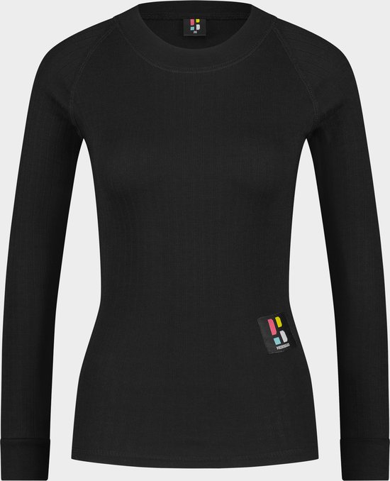 Poederbaas thermoshirt dames - zwart, wintersport thermo, pro-thermoshirt