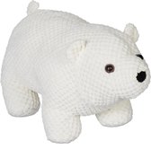 Arrêt de porte Relaxdays ours polaire - tampon de porte peluche - tissu & sable - arrêt de porte en vrac - doux