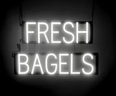 FRESH BAGELS - Lichtreclame Neon LED bord verlicht | SpellBrite | 60 x 38 cm | 6 Dimstanden - 8 Lichtanimaties | Reclamebord neon verlichting