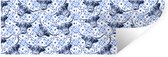 Muurstickers - Sticker Folie - Delfts blauw - Schotse hooglander - Dieren - 60x20 cm - Plakfolie - Muurstickers Kinderkamer - Zelfklevend Behang - Zelfklevend behangpapier - Stickerfolie