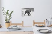 Muurstickers - Sticker Folie - Olifant - Baby - Dieren - Pad - Zwart wit - 40x30 cm - Plakfolie - Muurstickers Kinderkamer - Zelfklevend Behang - Zelfklevend behangpapier - Stickerfolie