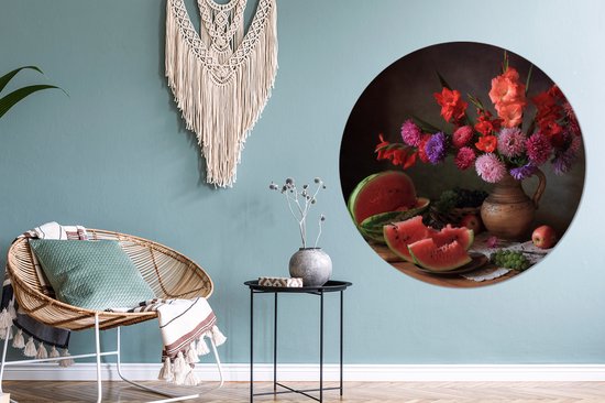 WallCircle - Cercle mural ⌀ 120 - Couleurs - Nature morte - Fruits - Tableaux ronds salon - Plaque murale ronde - Cercle de Décoration murale - Décoration de chambre à l'intérieur - Décoration murale murale cercle mural - Accessoires de maison XXL