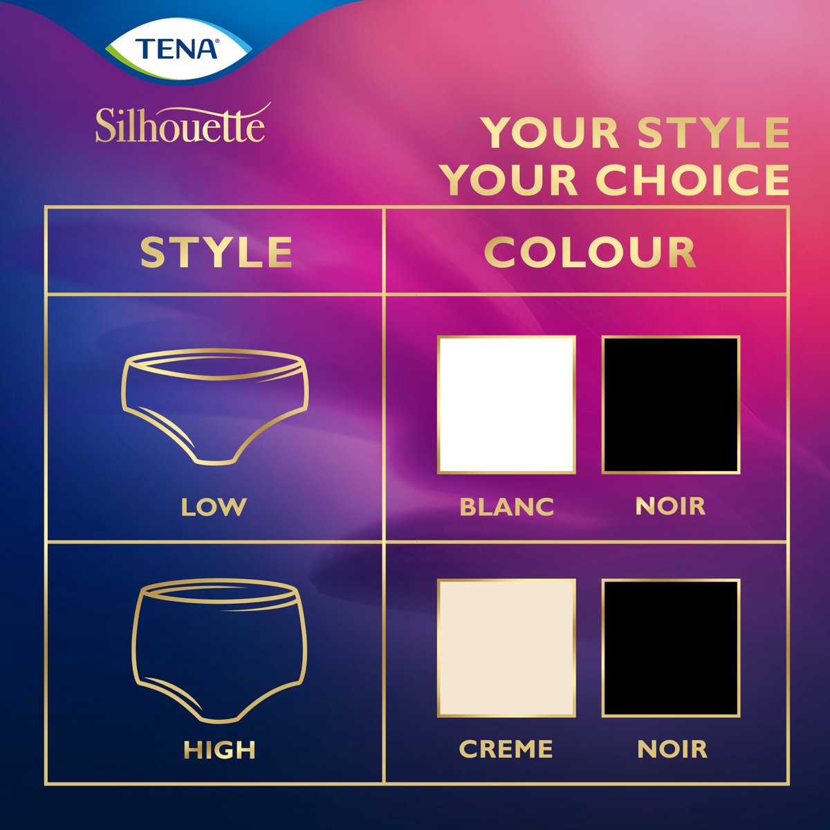 Goedkoopste TENA Silhouette Plus High Waist Noir - Large - 8 stuks