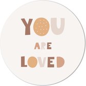 Label2X - Muurcirkel kids you are loved - 12 cm - Forex - Multicolor - Wandcirkel - Rond Schilderij - Muurdecoratie Cirkel - Wandecoratie rond - Decoratie voor woonkamer of slaapkamer