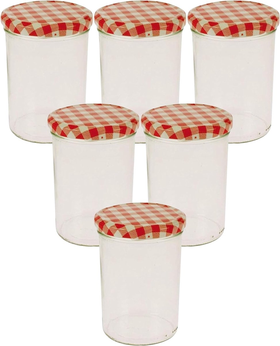 6 jampotten/inmaakpotten 440ml inclusief 6 etiketten