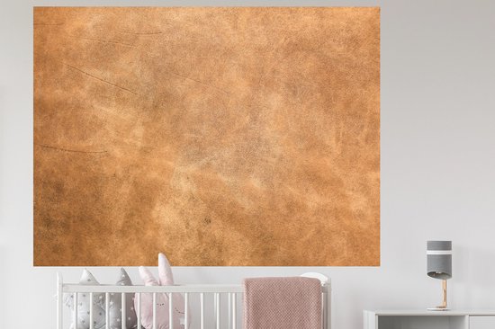 Stickers muraux - Sticker Foil - Cuir - Structure - Aspect Cuir - Marron - 160x120 cm - Film Adhésif - Stickers muraux Chambre Enfant - Papier Peint Auto Adhésif XXL