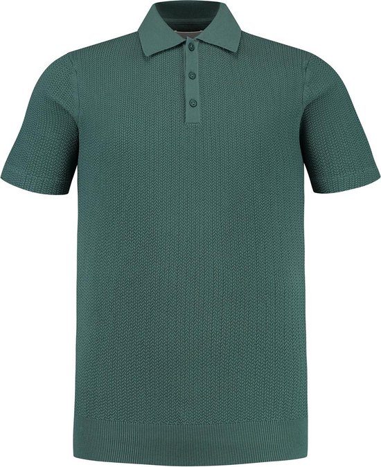 Pure Path Poloshirt Structured Polo 24010809 76 Faded Green Mannen Maat - L