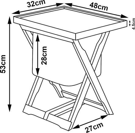 Picknicktafel Hattfjelldal opvouwbaar 53x48x32 cm bamboe van Bo-Camp — afbeelding 2