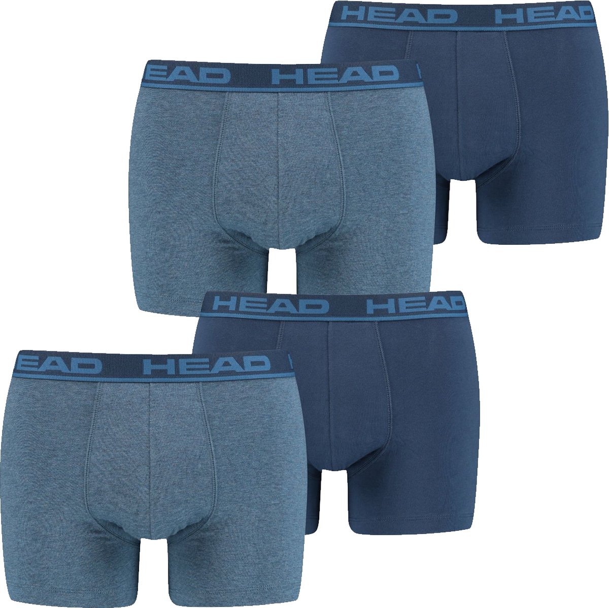 HEAD Heren Boxershorts HEAD BASIC BOXER 4er Pack Blauw S