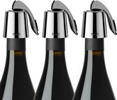 Wijnstopper Wijnflessenstop Roestvrij staal Wijnstopper Flessenstop Vacuümwijnstoppers Herbruikbare wijnstopper Cadeaus voor wijnliefhebbers (zwart)