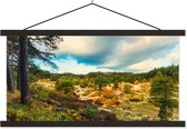 Posterhanger incl. Poster 120x60 cm - Schoolplaat - Vallei bij Schoorl in de duinen - Textielposter - Zwarte latten