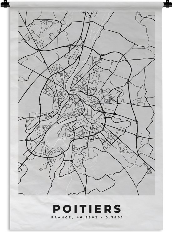 Wandkleed Wanddoek Poitiers Plattegrond Frankrijk Kaart wandkleed-wanddoek-poitiers-plattegrond-frankrijk-kaart