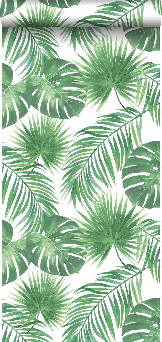 Walls4You behang tropische bladeren groen - 935311 - 0,53 x 10,05 m