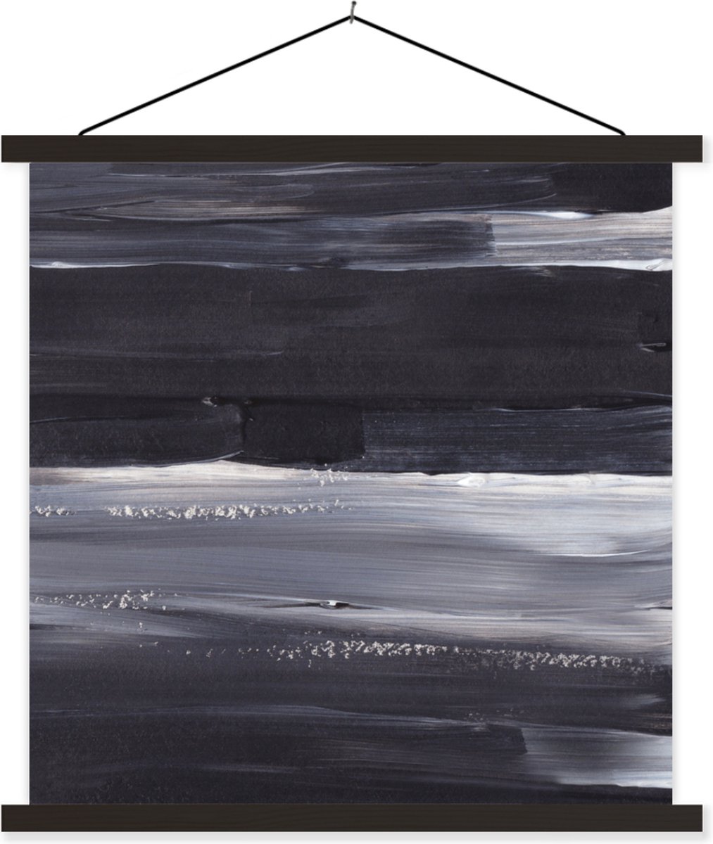 Posterhanger incl. Poster 40x40 cm - Schoolplaat - Verf - Abstract - Zwart - Textielposter