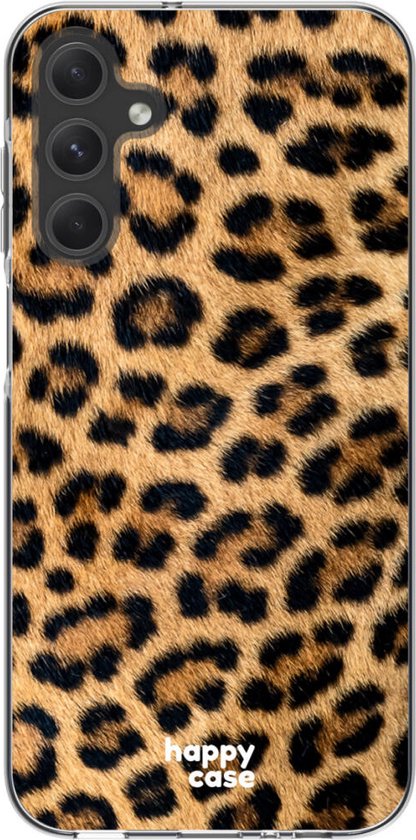 Foto: Happycase hoesje met leuke wilde panter print geschikt voor samsung galaxy a15 flexibel tpu stijlvolle back cover