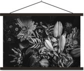 Porte-affiche avec affiche - Affiche scolaire - Bouquet - Nature morte - Fleurs - Plantes - Rouge - 90x60 cm - Lattes noires