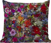 Buitenkussen - Een bloemdessin met felle kleuren - 45x45 cm - Weerbestendig