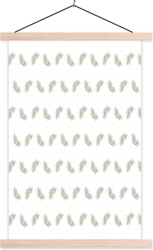 Porte-affiche avec affiche - Affiche scolaire - Vintage - Feuille - Motifs - 60x90 cm - lattes vierges