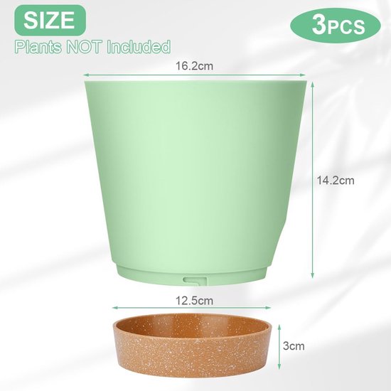 Lot De 16 Soucoupes Pour Pots De Fleurs En Plastique Noir - 4 Tailles (21 Cm à 11,5 Cm) - Intérieur & Extérieur - 5