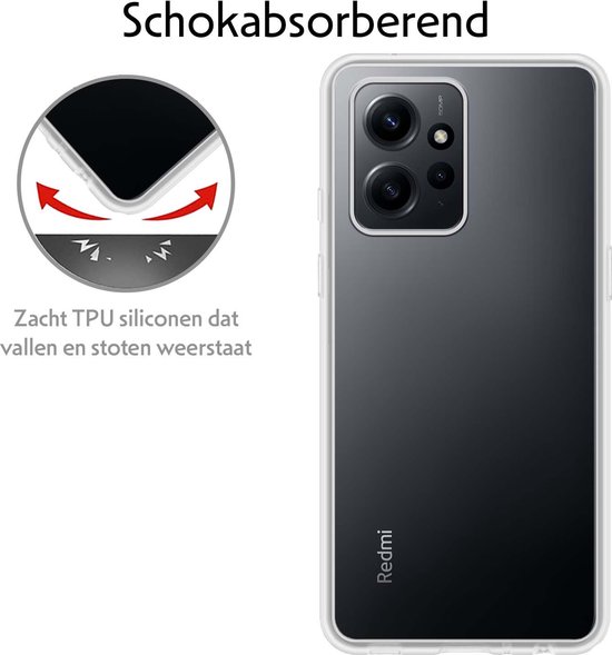 Coque pour Xiaomi Redmi Note 12 4G Coque en Siliconen - Coque pour Xiaomi Redmi Note 12 4G Coque Siliconen - Transparent - 2 Pièces
