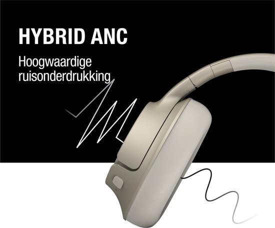 Fresh ‘n Rebel Clam Fuse – Draadloze Bluetooth Koptelefoon met Active Noise Cancelling - 45 uur Speelduur - Silky Sand