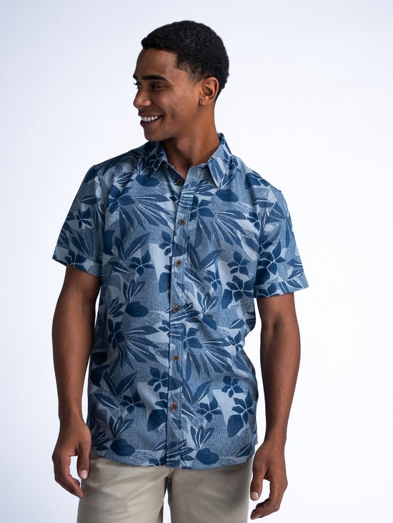 Petrol Industries - Chemise tropicale pour homme Palmlust - Blauw - Taille XL