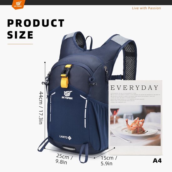 SKYSPER Opvouwbare rugzak, ultralicht, 10 l, waterdicht, reisrugzak, wandelrugzak, voor wandelen, reizen in de stad, heren en dames