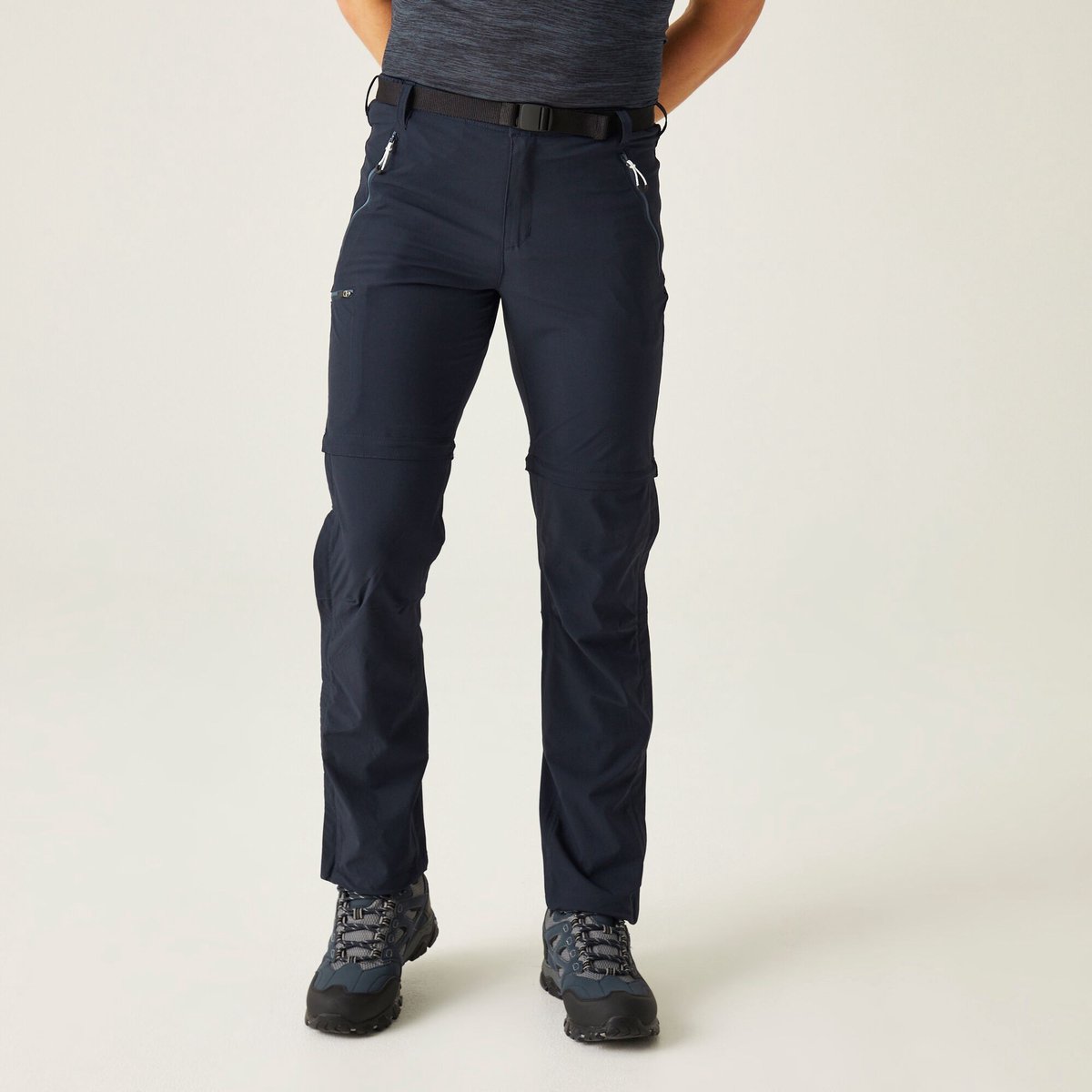 Regatta Xert III Waterafstotende Afritsbare Wandelbroek - Outdoorbroek - Mannen - Zwart - Marine Blauw