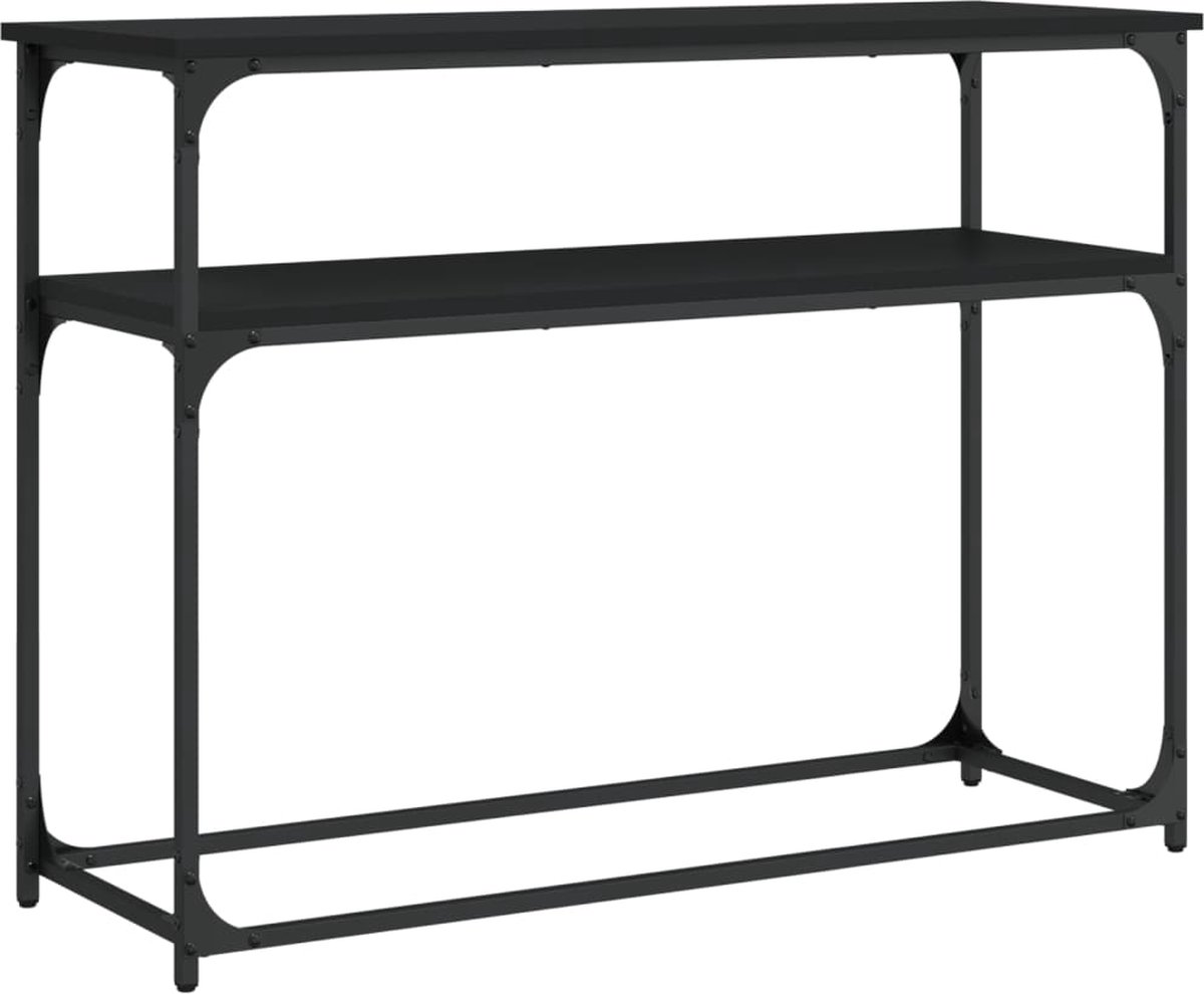 vidaXL Wandtafel - 100x35,5x75 - cm - bewerkt - hout - zwart