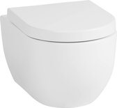 Saqu Home Compact en Randloos Hangtoilet - met Tornado Flush en Quickrelease Toiletbril - Mat Wit - WC Pot - Toiletpot - Hangend Toilet