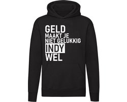 Geld maakt je niet gelukkig maar Indy wel Dames T-shirt - geld - humor - grappig - relatie - liefde - money
