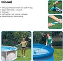 Intex zwembad schoonmaakset met telescopische aluminium stok 2.39m, skimmer en opzetstuk voor tuinslang.