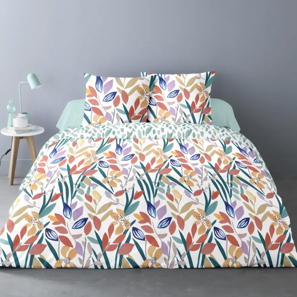 Luxe 2-persoonsdekbedovertrek Lia 240x220 cm met 2 kussenslopen -100% katoen percale