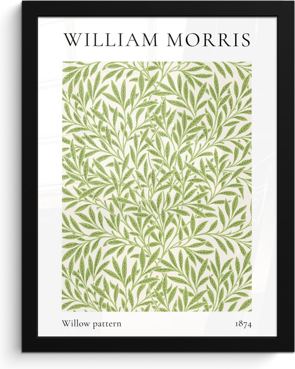 FrameYourWall Poster in lijst - Fotolijst 30x40 cm - Posters - William Morris - Willow pattern - Abstract - Natuur - Posterlijst zwart - Decoratie - Wanddecoratie woonkamer - Muurdecoratie slaapkamer