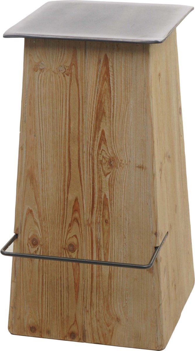 MCW Barkruk MCW-L76, barkruk counterkruk, industrieel massief hout MVG-gecertificeerd, naturel met metaal look Veelkleurig