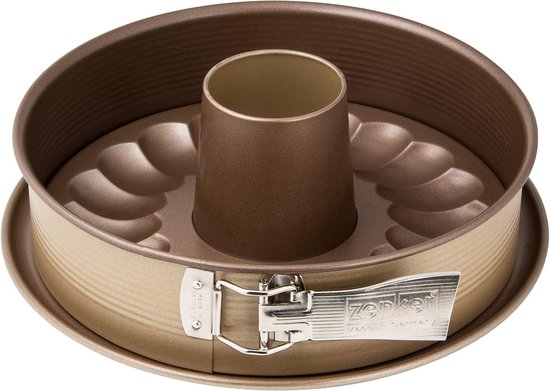 Dr. Oetker Springvorm, diameter 18 cm, met platte bodem, bakvorm met extra hoge rand uit de serie Modern Baking, retro design, ronde taartvorm met premium antiaanbaklaag, roze/crème