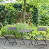 Poly rattan bistroet voor 2 personen zitplaatsen rattan tuin meubels set set garnering grijs