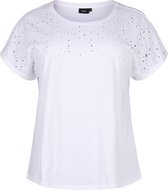 ZIZZI VSOFIA SS T-SHIRT Dames T-shirt - White - Maat M (46-48)