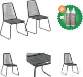 vidaXL Chaises de jardin 2 pcs Chaise de jardin en polyrotin noir avec kit d'entretien
