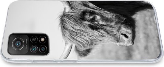 Coque Xiaomi Mi 10T 5G - Scottish Highlander - Animaux - Zwart - Wit - Étui de téléphone en Siliconen